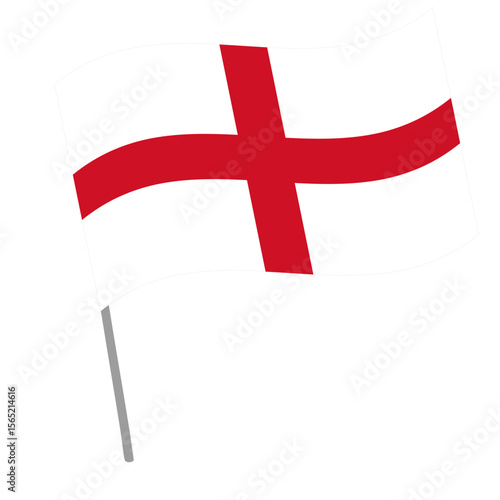 England national flag flutters with flagpole
