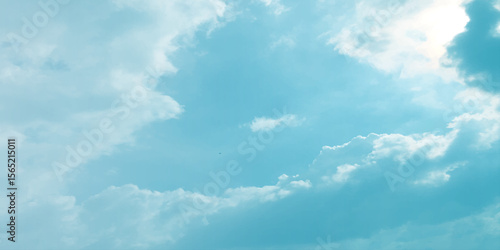 Blue sky and clouds with natural daylight panorama air background white image surface abstract design sunny fresh weather background