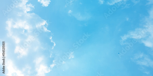 Blue sky and clouds with natural daylight panorama air background white image surface abstract design sunny fresh weather background
