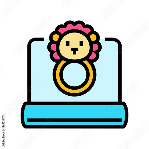 swaddle rattle color icon vector illustration