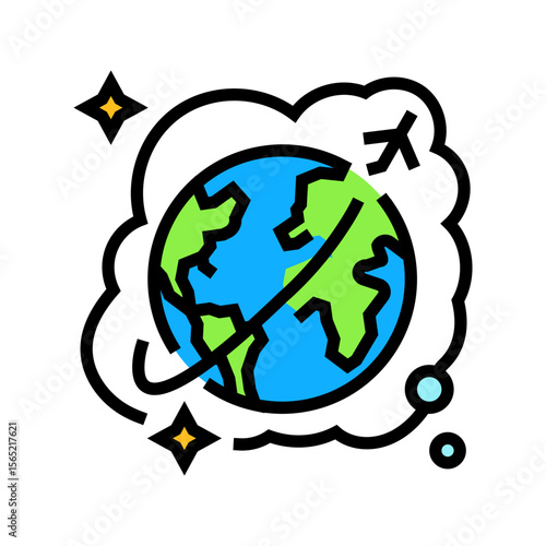 travel world dream color icon vector illustration