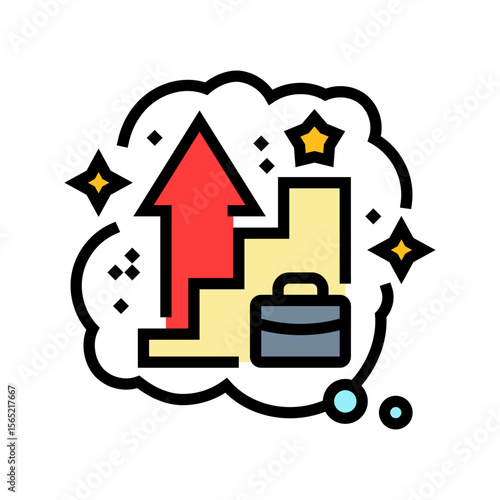 successful career dream color icon vector illustration