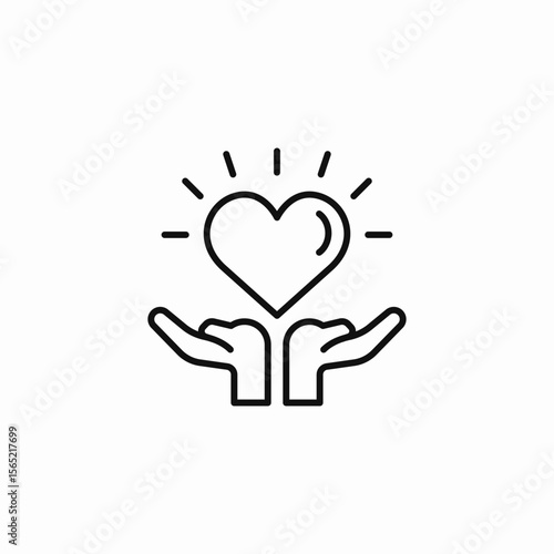 heart hands care icon sign vector