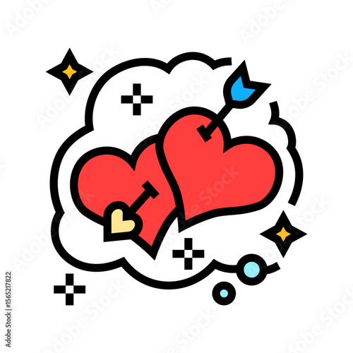 true love dream color icon vector illustration