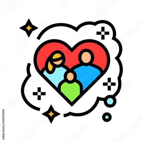 starting family dream color icon vector illustration