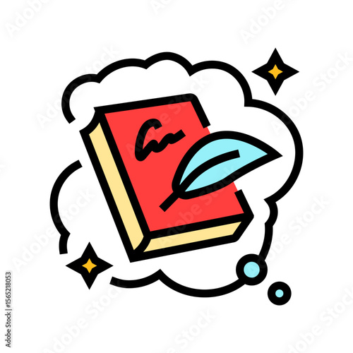 publishing book dream color icon vector illustration