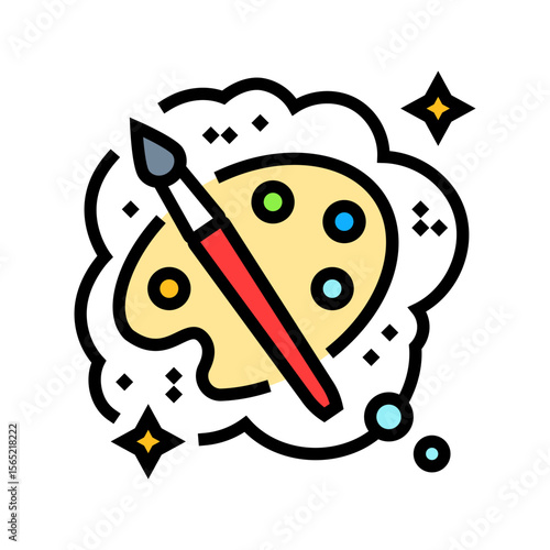 becoming an artist dream color icon vector illustration