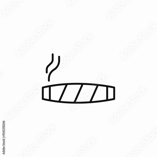lit cigar smoke icon sign vector