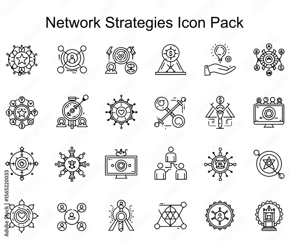 Fototapeta premium Network Strategies Icon Pack