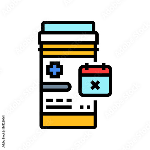expired medicine bottles color icon vector illustration