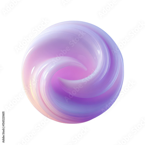 Abstract sphere swirl with pastel colors, flowing artistic shape, smooth texture