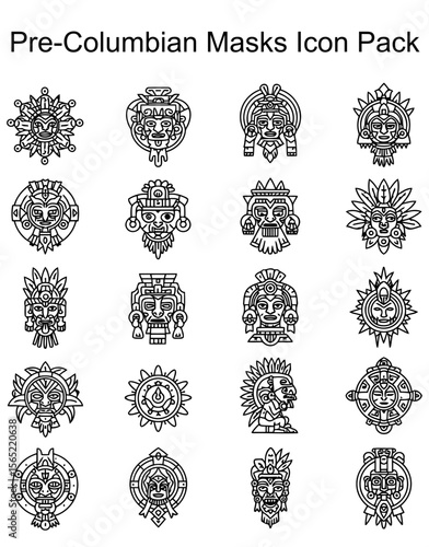 Pre-Columbian Masks Icon Pack