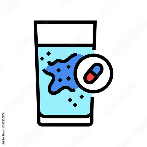 antibiotics drinking water color icon vector illustration