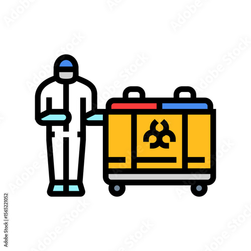 pharmaceutical waste collection color icon vector illustration