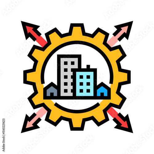 infrastructure expansion color icon vector illustration