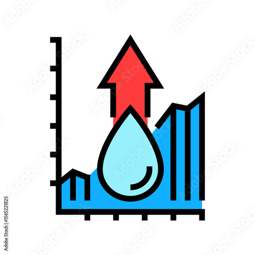water consumption rise color icon vector illustration