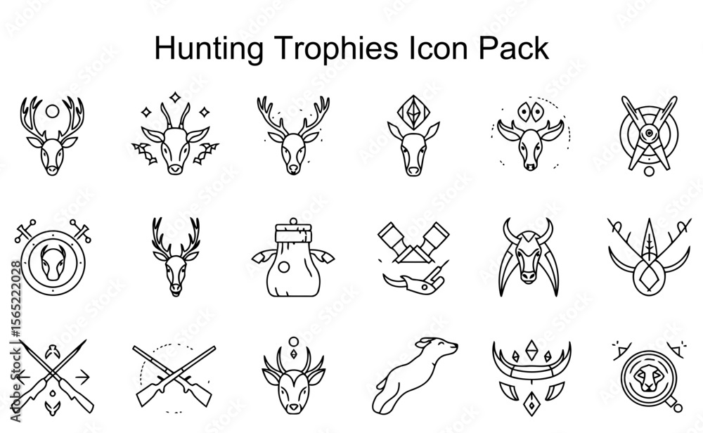 Fototapeta premium Hunting Trophies Icon Pack