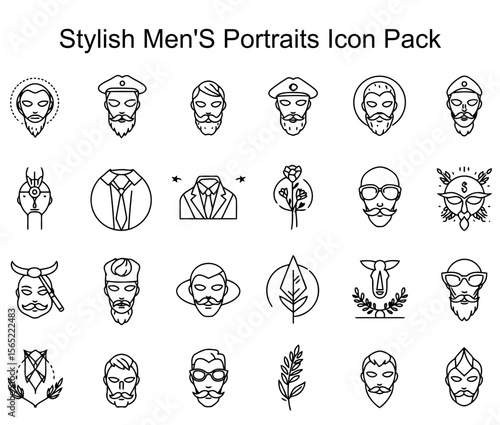 Stylish Men's Portraits Icon Pack