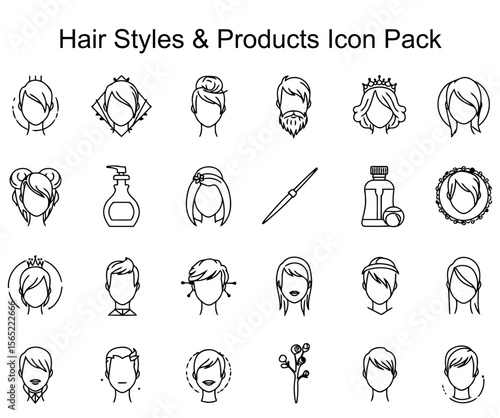Hair Styles & Products Icon Pack