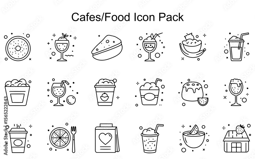 Fototapeta premium Cafes/Food Icon Pack