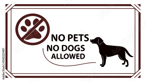 No pets allowed dogs prohibited sign vector illustration for pet owners and business establishments use