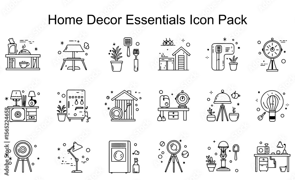 Fototapeta premium Home Decor Essentials Icon Pack