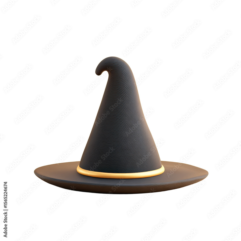 Fototapeta premium Halloween witch hat, black wizard hat, pointed hat, magic, witchcraft, sorcerer, spooky