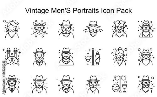 Vintage Men's Portraits Icon Pack