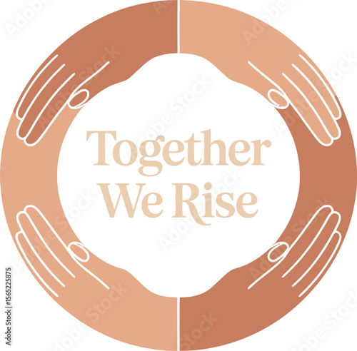Minimal handshake circle design with together we rise text for naidoc 2025 unity and support campaign  