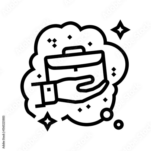owning business dream line icon vector illustration