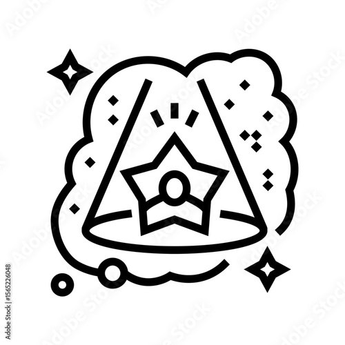 fame recognition dream line icon vector illustration
