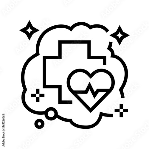 perfect health dream line icon vector illustration
