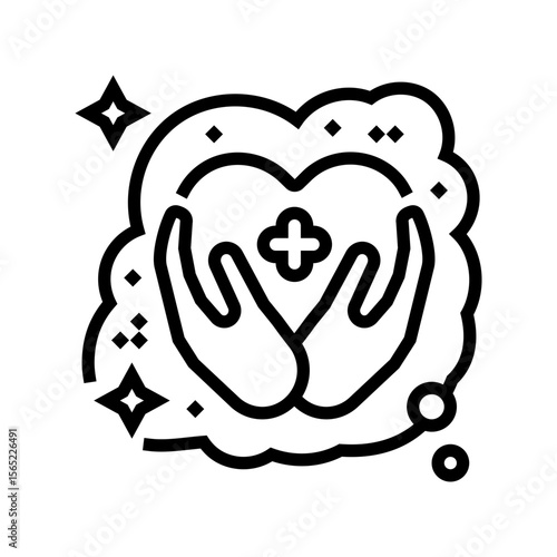 starting charity dream line icon vector illustration