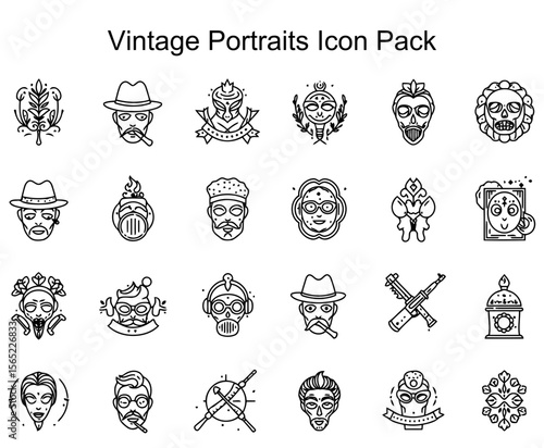 Vintage Portraits Icon Pack