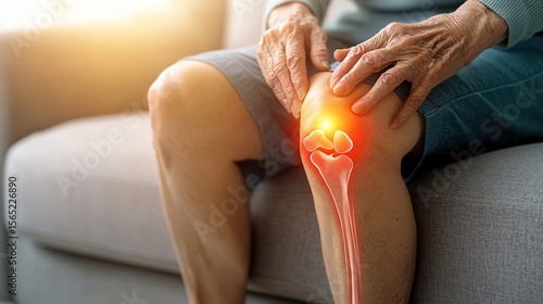 Elderly Person's Knee Pain Health Moment