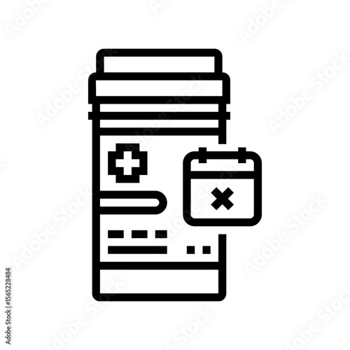 expired medicine bottles line icon vector illustration