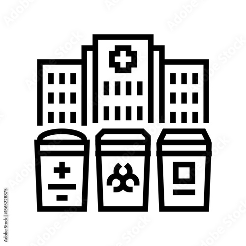 hazardous drug waste hospital line icon vector illustration