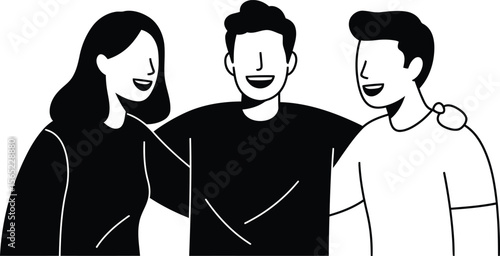 Minimalist Friends Socializing Vector