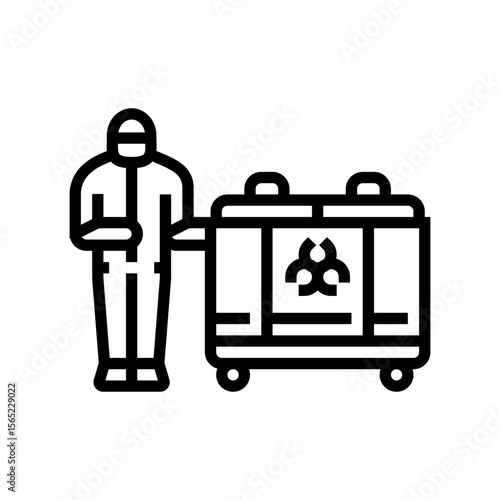 pharmaceutical waste collection line icon vector illustration