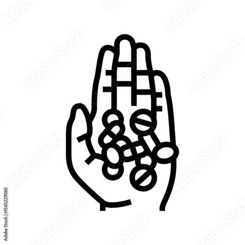 prescription drug abuse line icon vector illustration