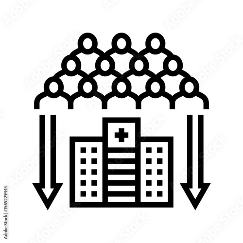 healthcare strain line icon vector illustration