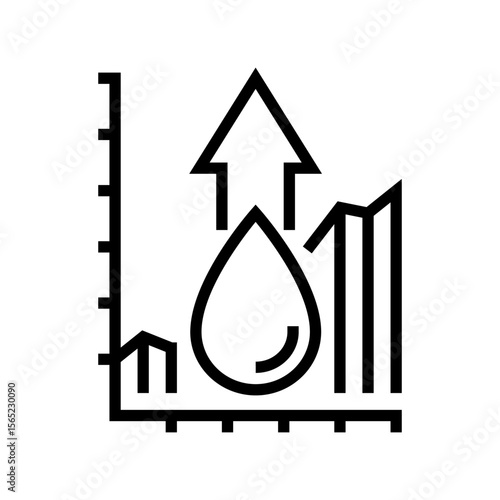 water consumption rise line icon vector illustration