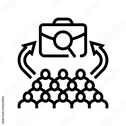 job market competition line icon vector illustration