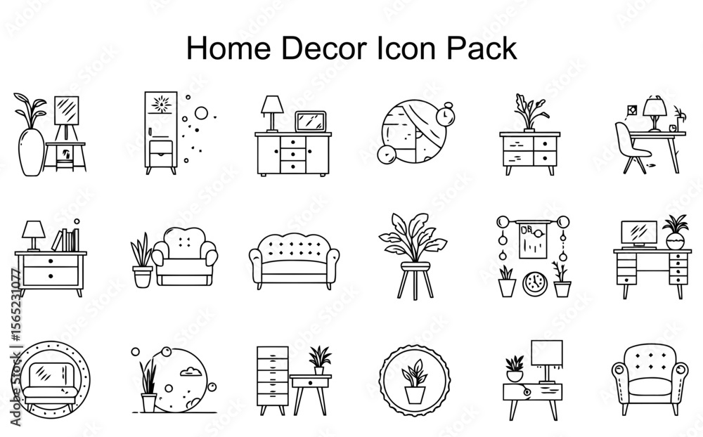 Fototapeta premium Home Decor Icon Pack