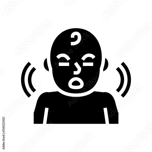 crying infant glyph icon vector illustration