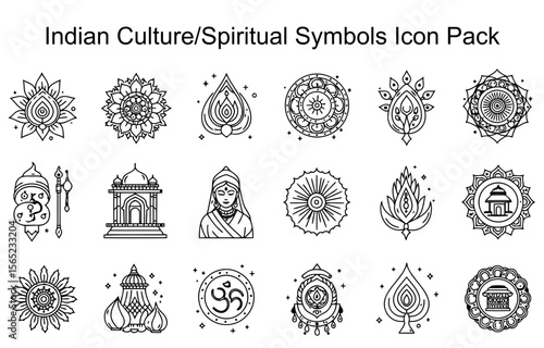 Indian Culture/Spiritual Symbols Icon Pack