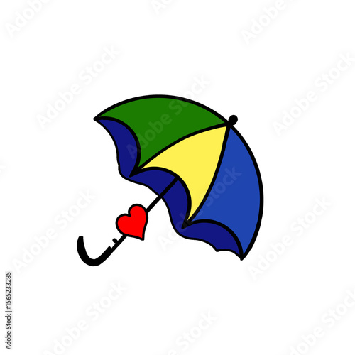 red umbrella on white background