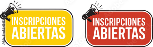 Admission Open Enrollment Spanish Badge Vector Design