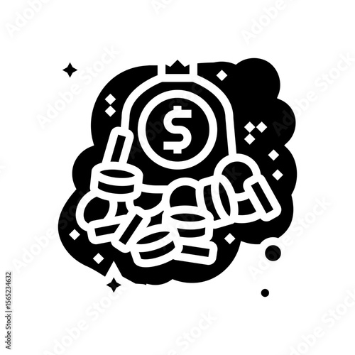 financial freedom dream glyph icon vector illustration