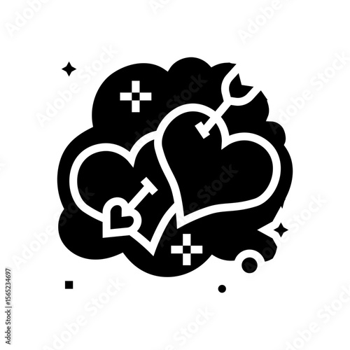 true love dream glyph icon vector illustration